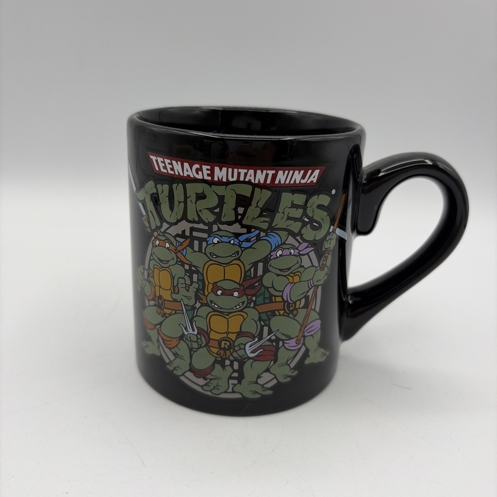 Teenage Mutant Ninja Turtles Ceramic Mug 2010 Black 14 oz TMNT Cup
